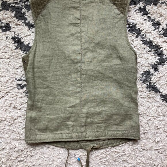 BRAND NEW - Zara Man Green Linen Vest Jacket (Size Small) - Picture 5 of 10